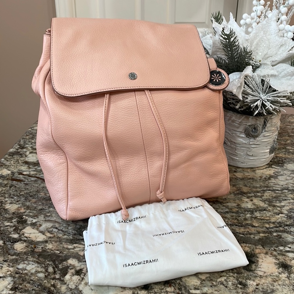 Isaac Mizrahi Blush Pink Leather Backpack